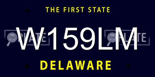 W159LM Delaware License Plate