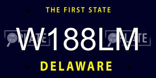 W188LM Delaware License Plate