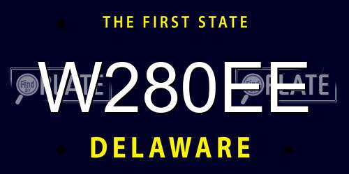 W280EE Delaware License Plate