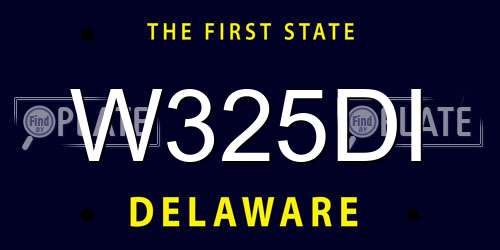 W325DI Delaware License Plate