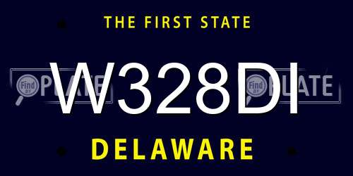 W328DI Delaware License Plate