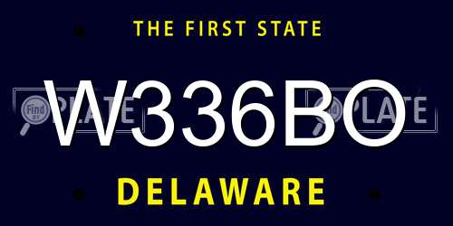 W336BO Delaware License Plate