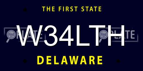 W34LTH Delaware License Plate
