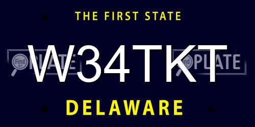 W34TKT Delaware License Plate