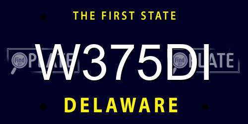 W375DI Delaware License Plate
