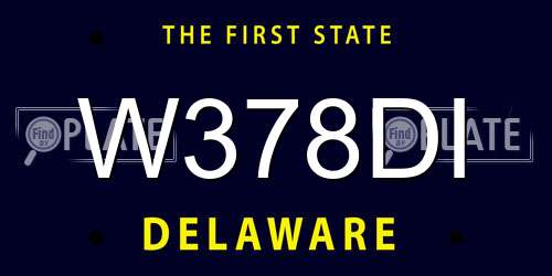 W378DI Delaware License Plate
