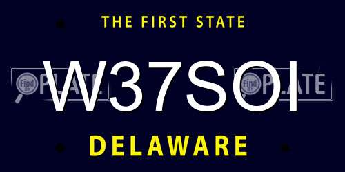W37SOI Delaware License Plate