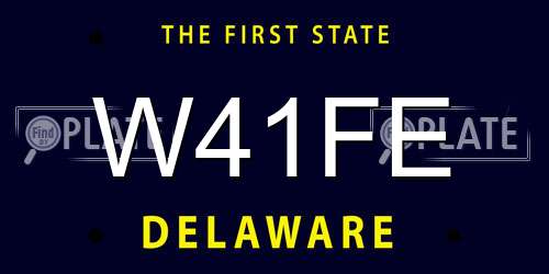 W41FE Delaware License Plate