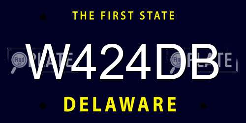W424DB Delaware License Plate