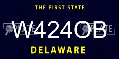W424OB Delaware License Plate