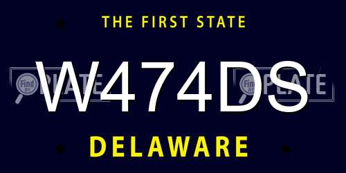 W474DS Delaware License Plate