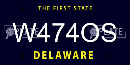 W474OS Delaware License Plate