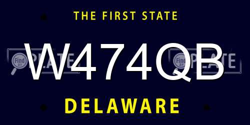 W474QB Delaware License Plate