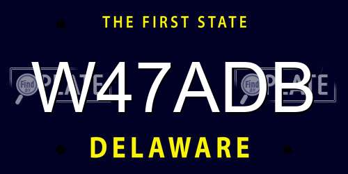 W47ADB Delaware License Plate