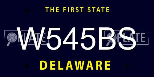 W545BS Delaware License Plate