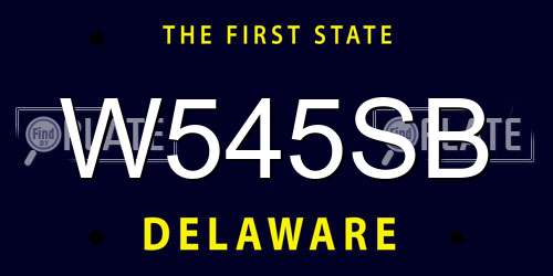 W545SB Delaware License Plate