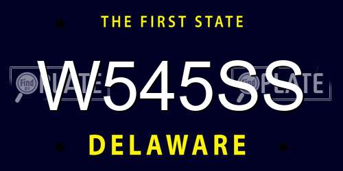 W545SS Delaware License Plate