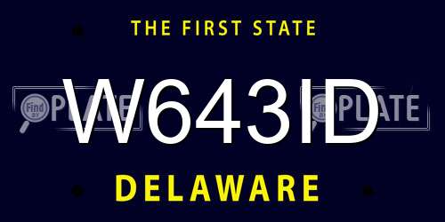 W643ID Delaware License Plate