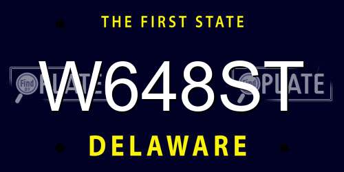 W648ST Delaware License Plate