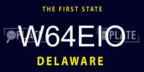 W64EIO Delaware License Plate