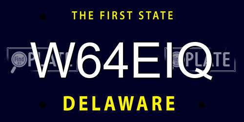 W64EIQ Delaware License Plate
