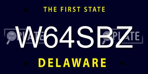 W64SBZ Delaware License Plate