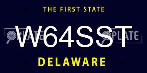 W64SST Delaware License Plate
