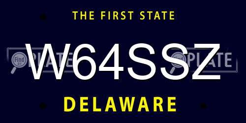 W64SSZ Delaware License Plate