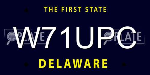W71UPC Delaware License Plate