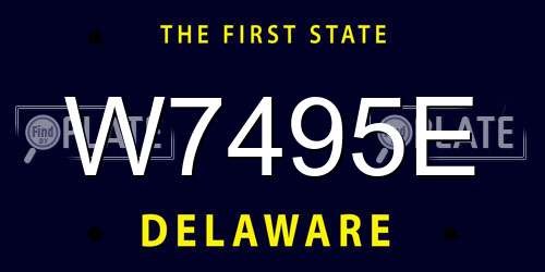 W7495E Delaware License Plate