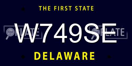 W749SE Delaware License Plate