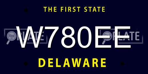 W780EE Delaware License Plate