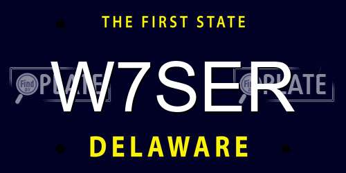 W7SER Delaware License Plate