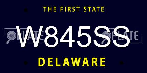 W845SS Delaware License Plate