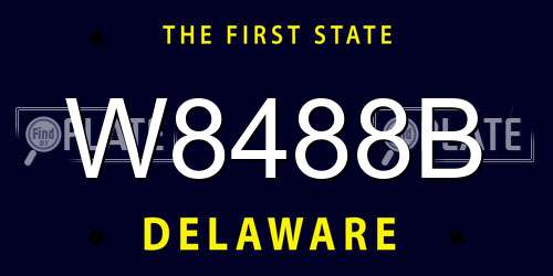 W8488B Delaware License Plate