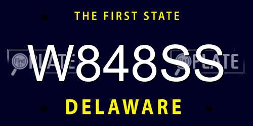 W848SS Delaware License Plate