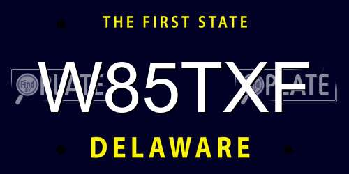 W85TXF Delaware License Plate