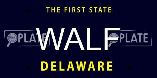 WALF Delaware License Plate