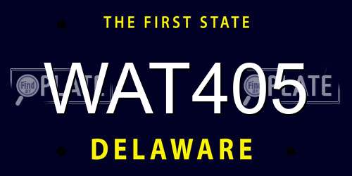 WAT405 Delaware License Plate