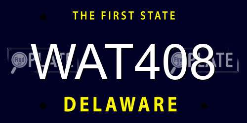 WAT408 Delaware License Plate