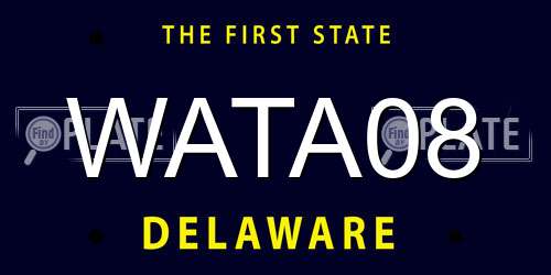 WATA08 Delaware License Plate