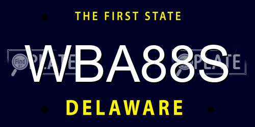WBA88S Delaware License Plate