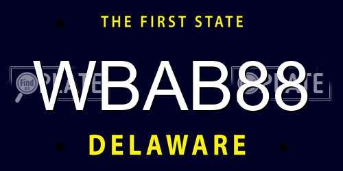 WBAB88 Delaware License Plate