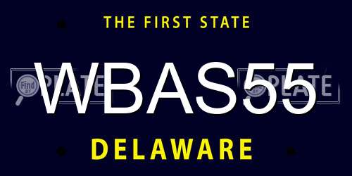 WBAS55 Delaware License Plate