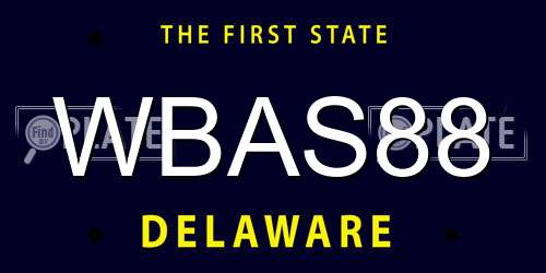 WBAS88 Delaware License Plate