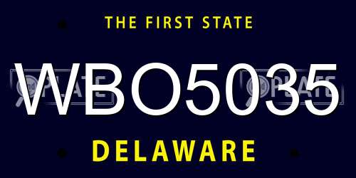 WBO5035 Delaware License Plate