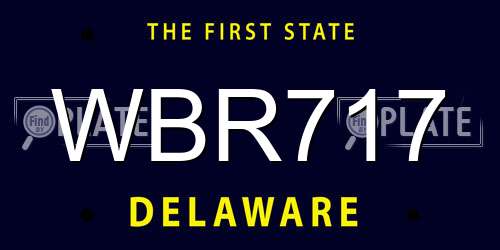 WBR717 Delaware License Plate