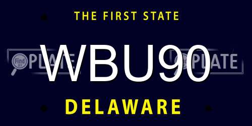 WBU90 Delaware License Plate