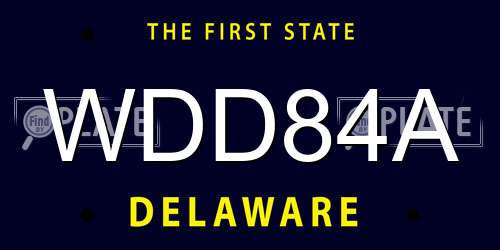 WDD84A Delaware License Plate