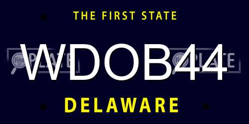 WDOB44 Delaware License Plate